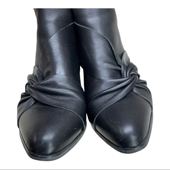 Nic + Zoe Amorie 2 Black Leather Booties Boots 9 Twisted Bow Accent Nic+Zoe - Picture 7 of 11